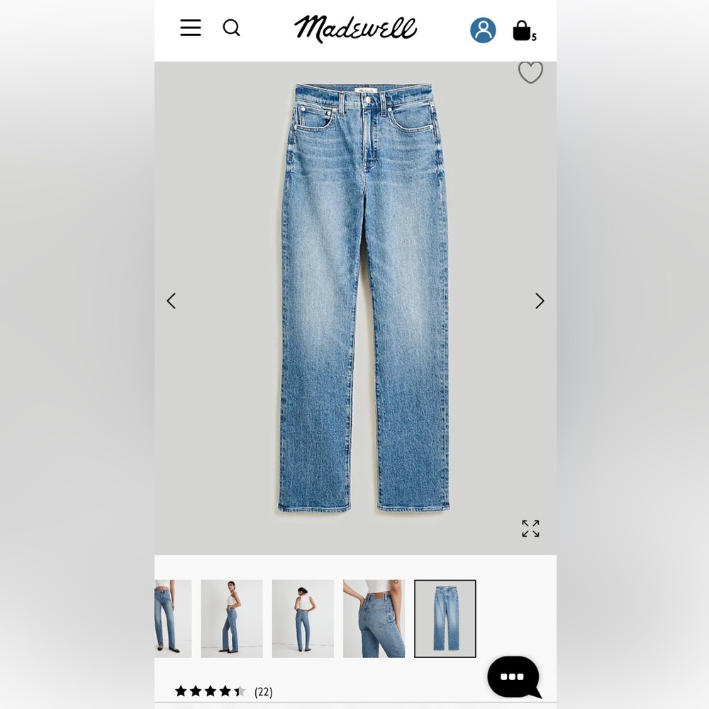 Madewell 90s Straight Jean in Enmore Wash NWT